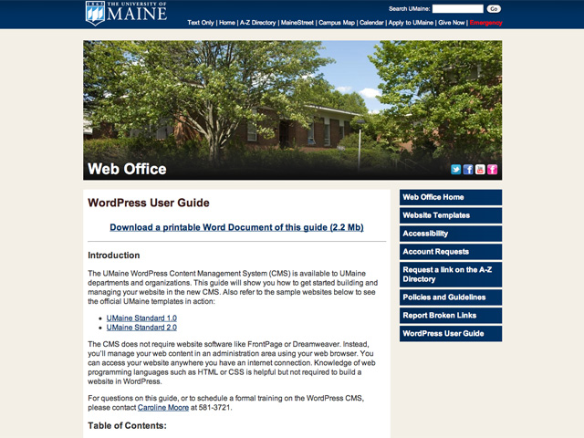 University of Maine Standard Blog Template 2.0