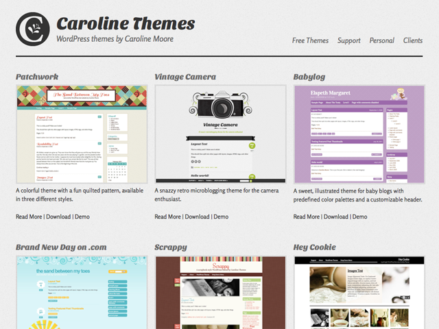 Caroline Themes - Responsive portfolio design