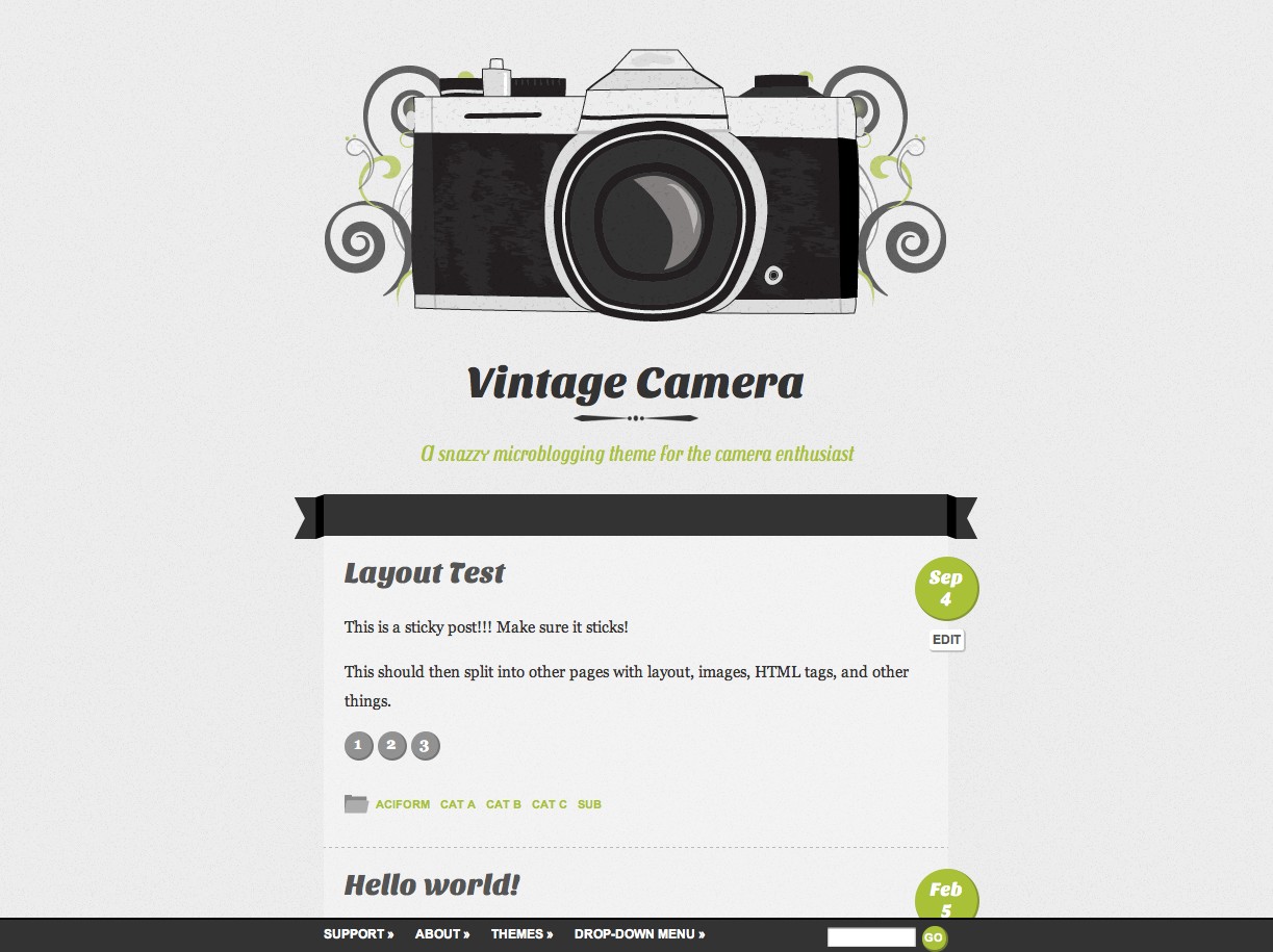 Vintage Camera WordPress Theme - K1000 Style